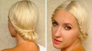Braided wedding updo hairstyles for medium long hair tutorial Prom ... Braided wedding updo hairstyles for medium long hair tutorial Prom ...