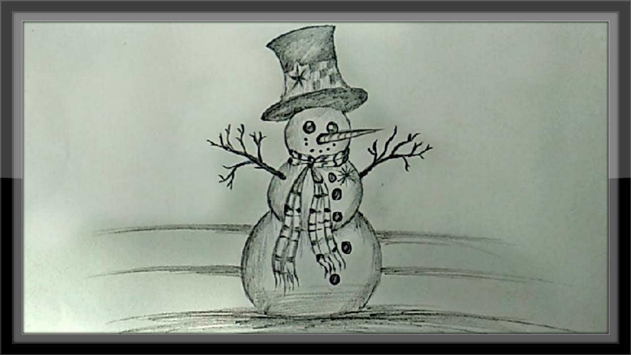 How to Draw a Snowman - Pencil Sketch | Christmas Drawing for Beginners All...
