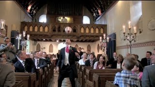 Groom's amazing football skills on wedding day! "Aisle Freestyle"