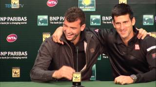 Novak Djokovic interrupts Grigor Dimitrov's press conference - Tennis TV