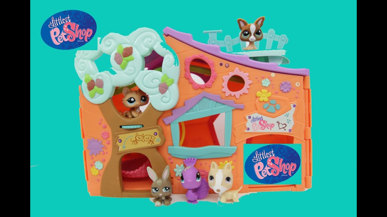Littlest Pet Shop LPS Clubhouse Club Tree House Hasbro Toy Review - YouTube