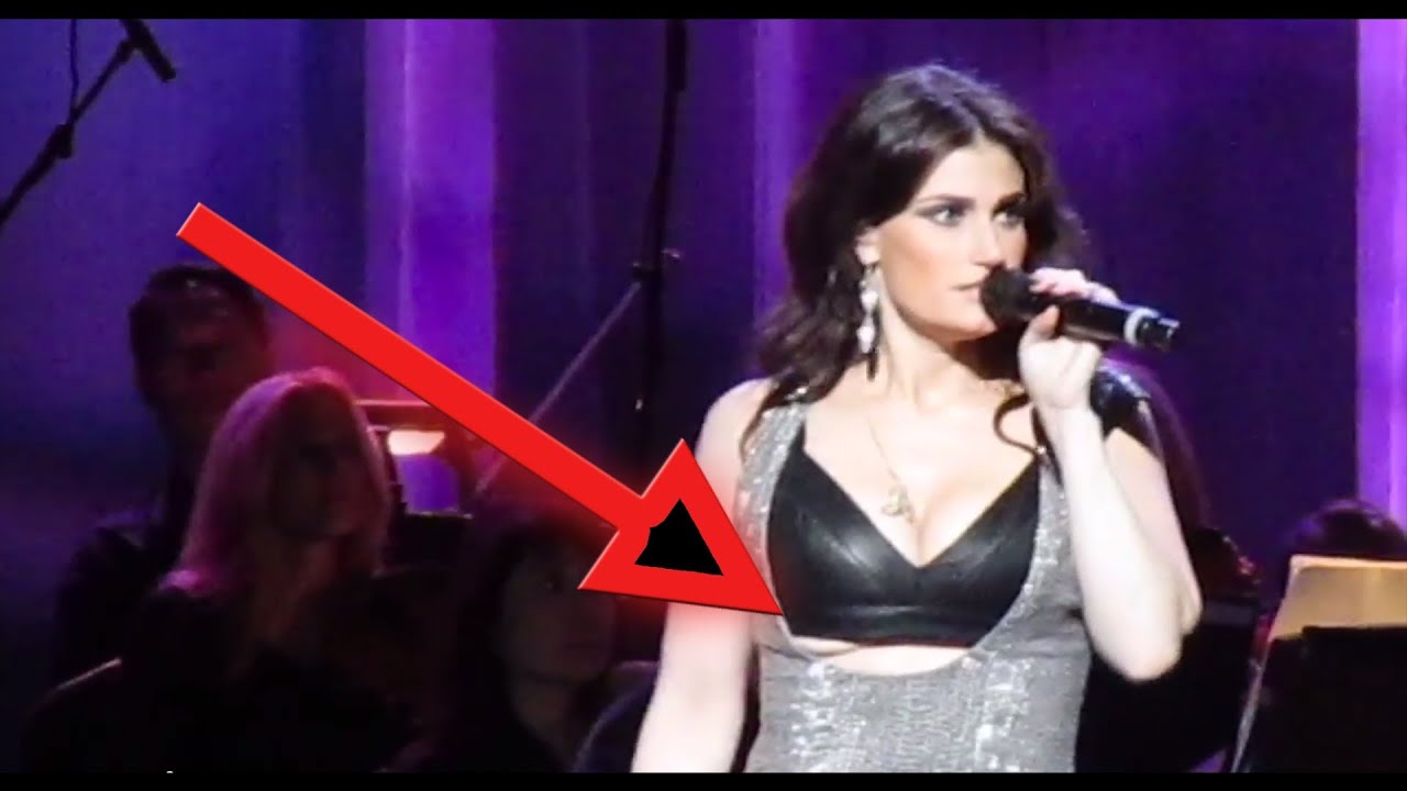 Idina Menzel's Boob Falls Out At Radio City Music Hall - YouTube