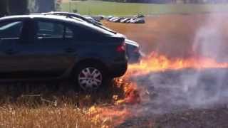 Début d'incendie -  Stunt Show - Noyal Pontivy 01.09.2013