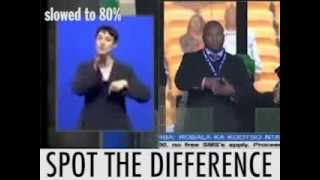 Fake interpreter vs a real one at Mandela's Memorial (slowed down)