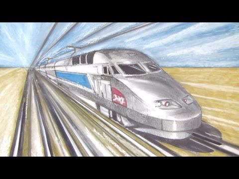 How to Draw a Train in One Point Perspective - YouTube