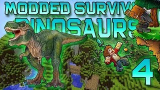 Minecraft: Modded Dinosaur Survival Let's Play w/Mitch! Ep. 4 - T-REX!