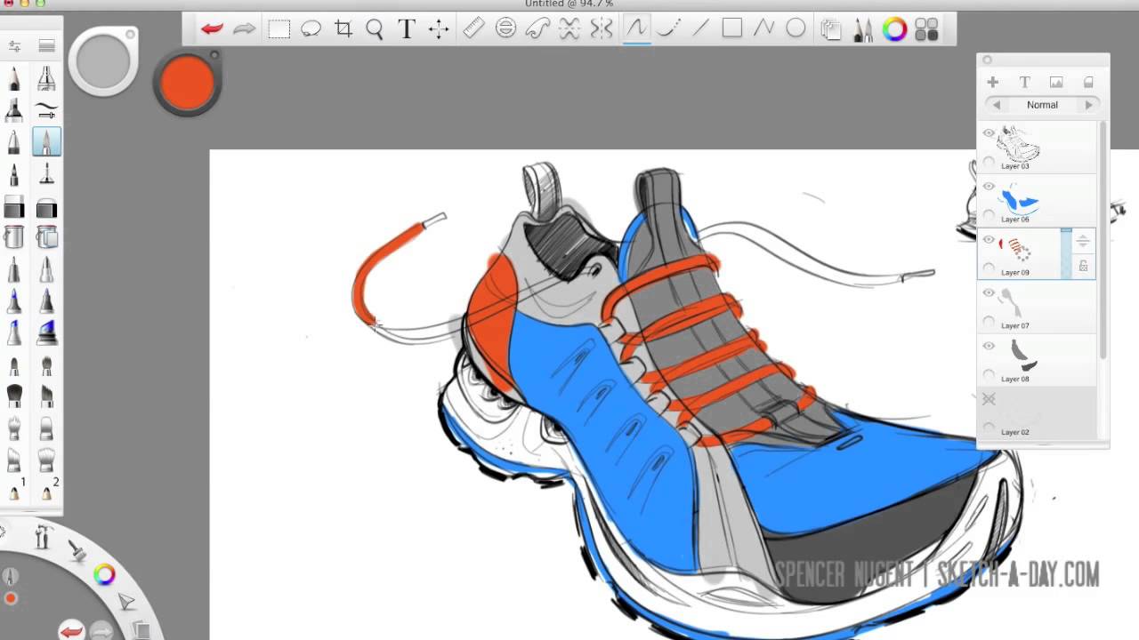 Autodesk Sketchbook Pro - Shoe Sketch - Youtube