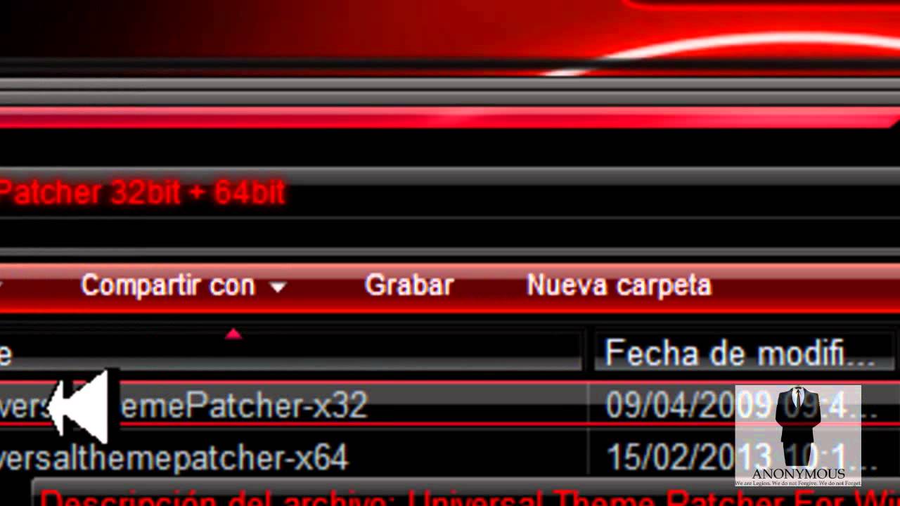Patch Universal Theme Patcher 32 bit + 64 bit para Windows 7 (2013 ...