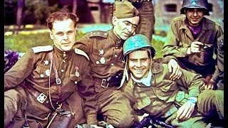 Май, 1945, Эльба, Германия, встреча войск СССР-США, исторические кадры кинохроники