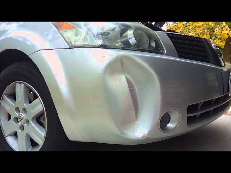 How to repair a bent or dented chrome bumper 