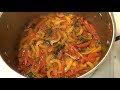 Tragik Ts' Arctic Char, Bell Pepper Coulis, & Sauteed Kale with Mushrooms (Healthy)