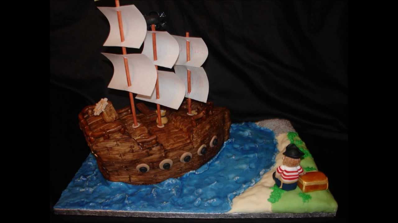 Pirate Ship Fondant Cake - YouTube