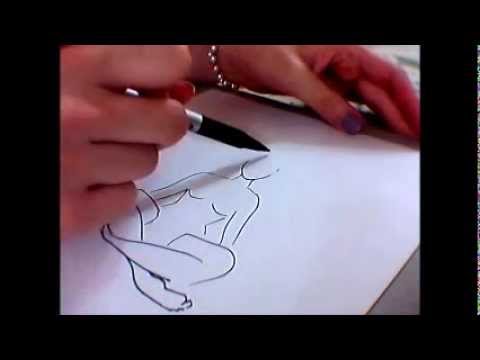 how to draw a girl sitting on floor - YouTube