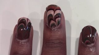 Water Marble Nail Art - Fall Inspired