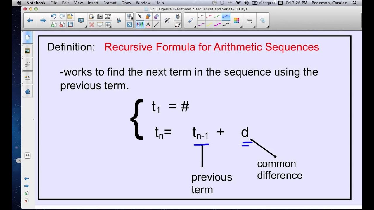 Recursive Formula of Arithmetic Sequence - YouTube