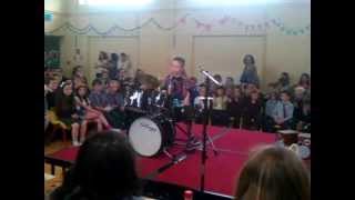 Sophie (6) Back in Black drum cover for talent show