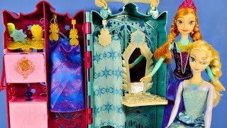 NEW Frozen Royal Closet Anna and Elsa Disney Barbie Doll Carrying Case Coronation Dress-up