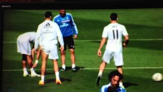 World Record Signing Gareth Bale Skins Christiano Ronaldo in Training