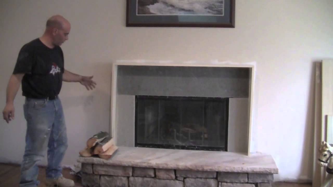 How to make a fireplace mantel and surround - YouTube