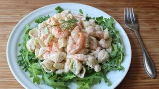 Shrimp & Pasta Shells Salad - Cold Macaroni Salad with Shrimp Recipe