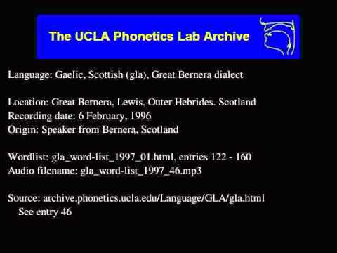 Gaelic, Scottish audio: gla_word-list_1997_46