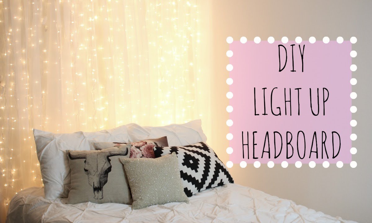 DIY with Room Light diy YouTube Affordable headboard  Up  lights Decor Headboard!