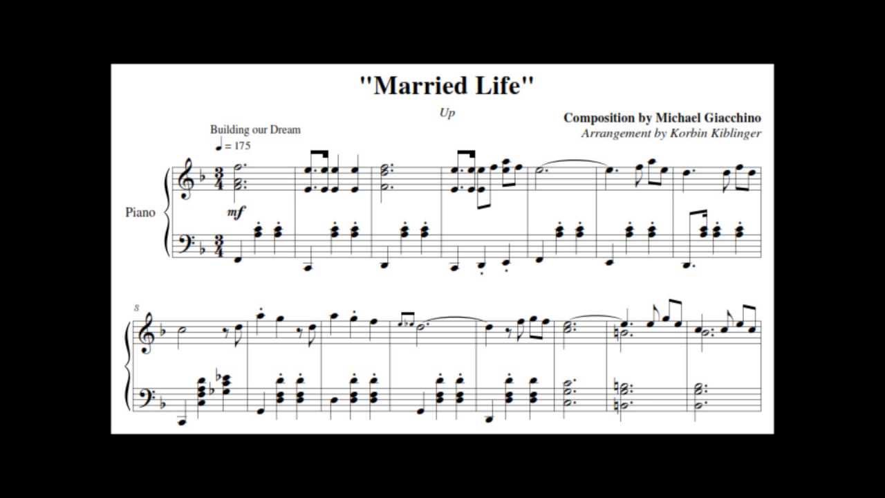 Disney's Up: "Married Life" - (Solo Piano Sheet Music) - YouTube