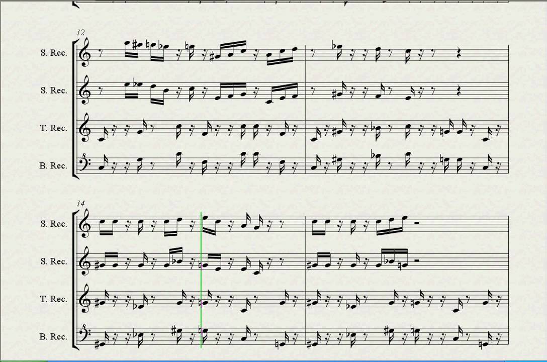 Sheet music Super Mario For Recorder flute (S,S,T,B) - YouTube