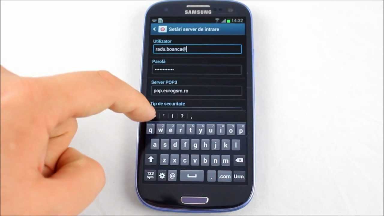 Samsung Galaxy SIII Configurare cont Email - YouTube