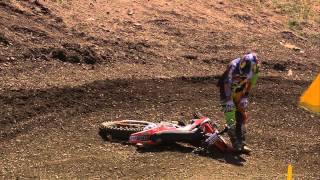 MXGP of Czech Republic 2013 - Butron & Anstie crash in MX2 Race 1 - Motocross