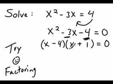 Solve quadratic equation by factoring - YouTube
