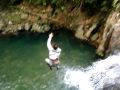 CJ jumps off the waterfall