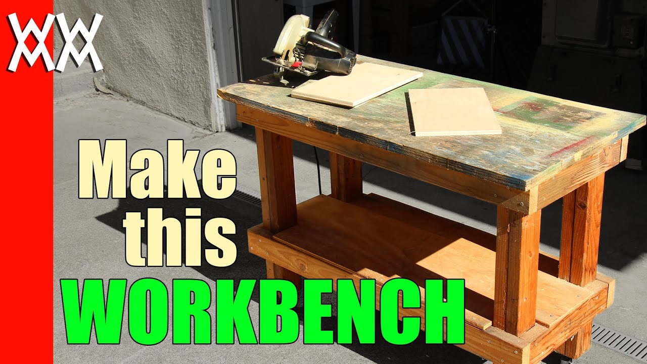 Build a cheap but sturdy workbench in a day using 2x4s and plywood