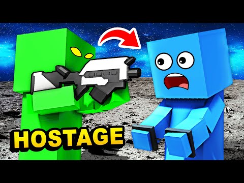 RESCUE HOSTAGE From ALIENS In MOON PRISON (Funny Ancient Warfare 3 Gameplay)