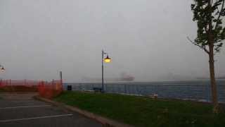 CedarGlen Freighter being engulfed by intense storm in Sault Ste Marie, MI 8/25/13