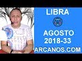 Video Horscopo Semanal LIBRA  del 12 al 18 Agosto 2018 (Semana 2018-33) (Lectura del Tarot)