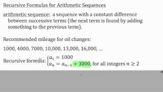 How To Find A Recursive Formula For An Arithmetic Sequence