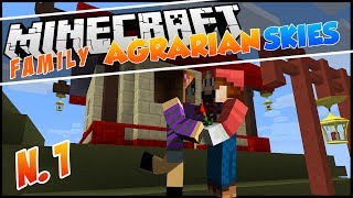 Minecraft - Agrarian Skies Family ep 01 - PREMI LA "E" !!!