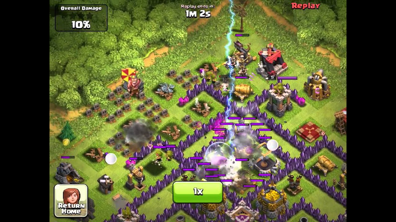 Clash of clans   60 wizard attack   youtube