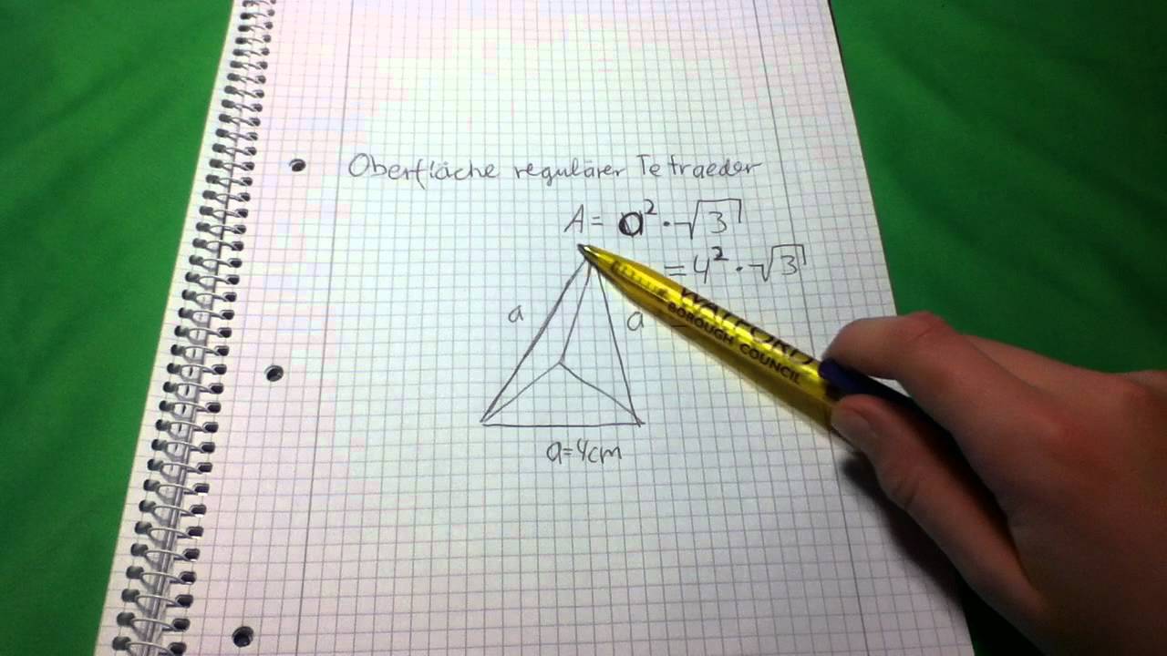 Oberfläche eines Tetraeders berechnen - so geht's! - YouTube