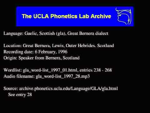 Gaelic, Scottish audio: gla_word-list_1997_28