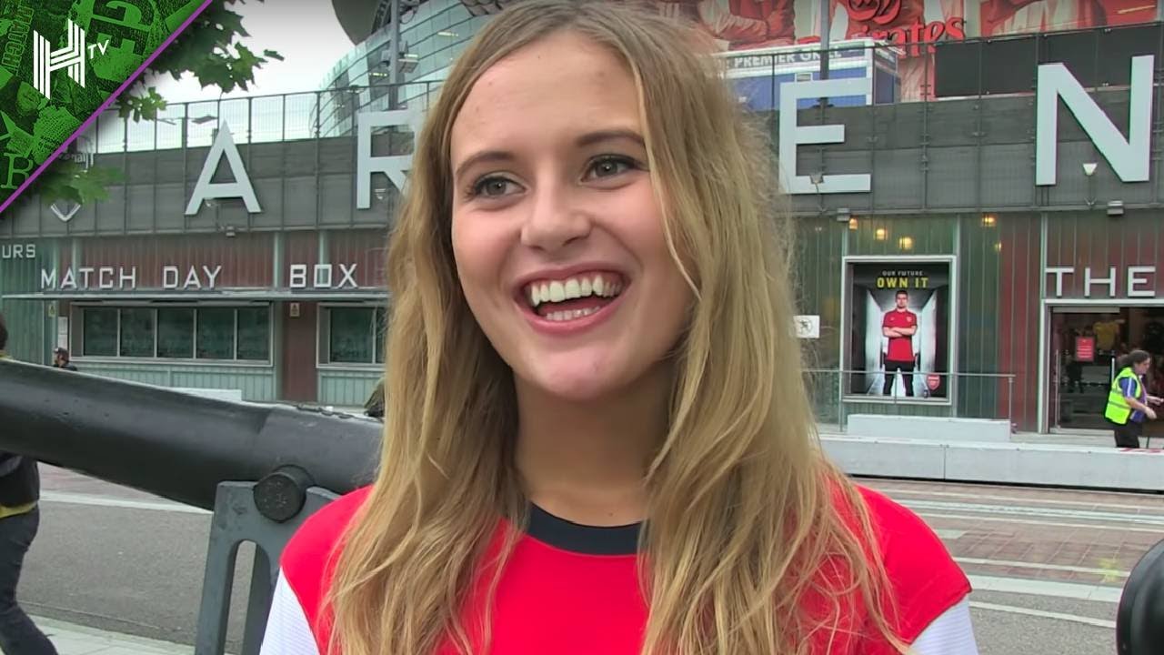 The Norwegian girl who wore an Arsenal shirt at Spurs v Tromso - YouTube