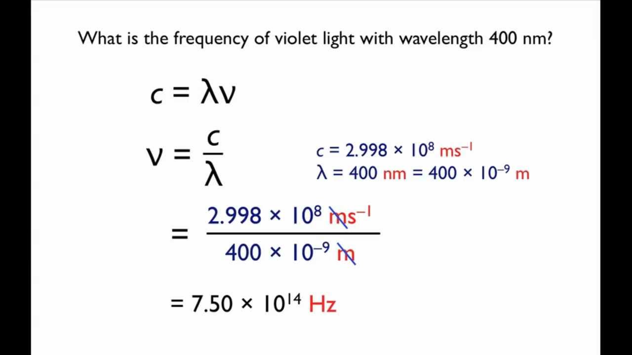 equation relating light intensity and wavelenght