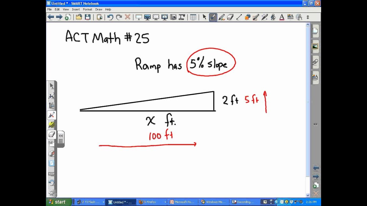 ACT Math: Slope, ramp problem - YouTube