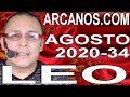 Video Horóscopo Semanal LEO  del 16 al 22 Agosto 2020 (Semana 2020-34) (Lectura del Tarot)
