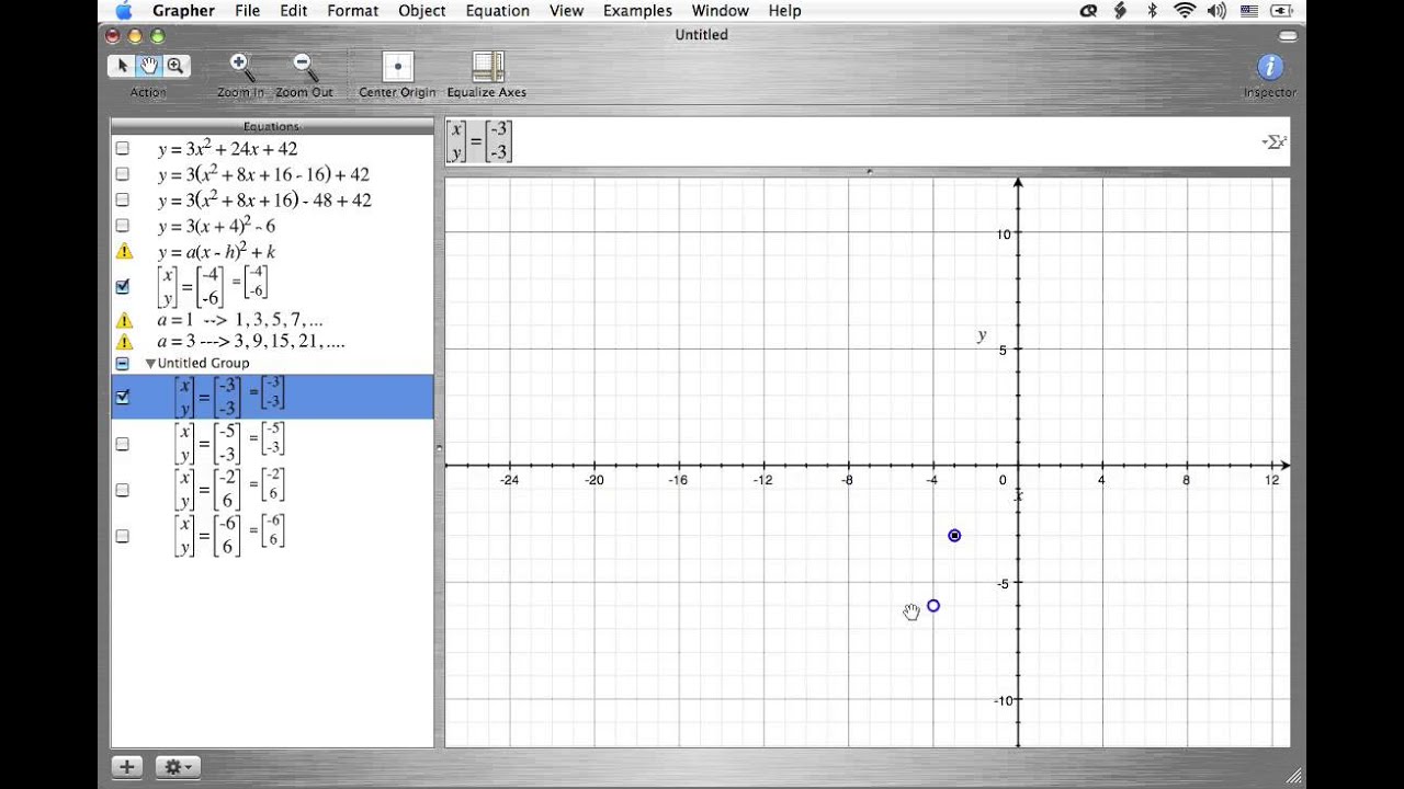 Graphing Quadratic Functions: y = 3x^2 + 24x + 42 - Mac Grapher, A ...