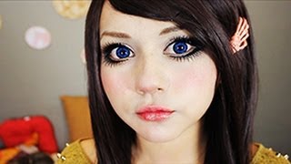 Maquillaje de muñeca de porcelana