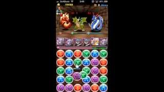 パズドラ【土日ダンジョン】超級　闇PT　イケメンwithおっさんで18万コインGET！