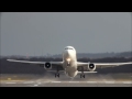 Crosswind Landings during a storm at Düsseldorf B777,767,757 A330 Sturm Andrea, (watch in HD)