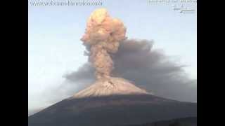 Espectácular explosión Volcán Popocatépetl 10 de julio 2013 7am